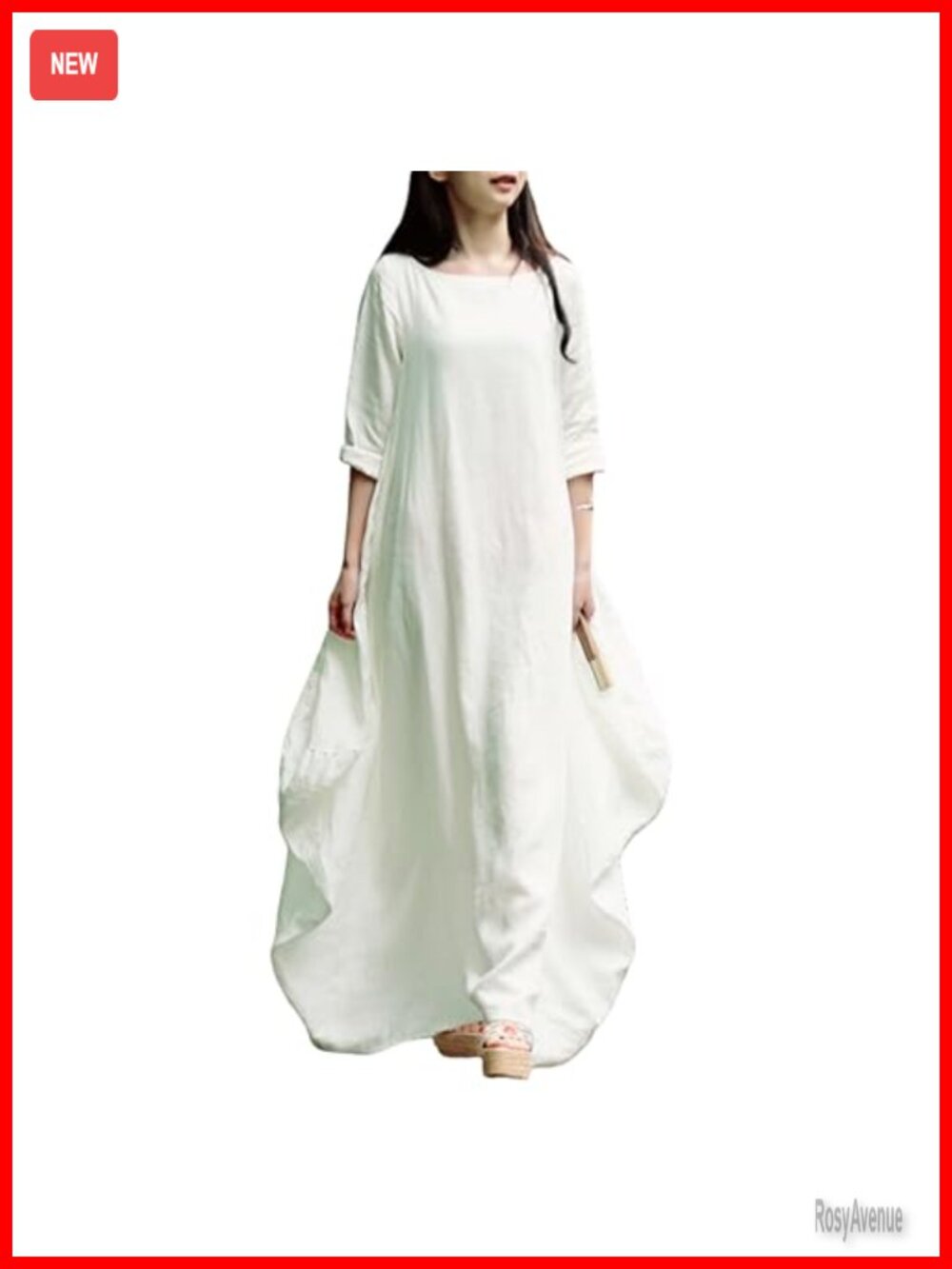 Women's 2025 Spring 100% Linen Dress with Long Sleeve Maxi Dress Casual Loose
